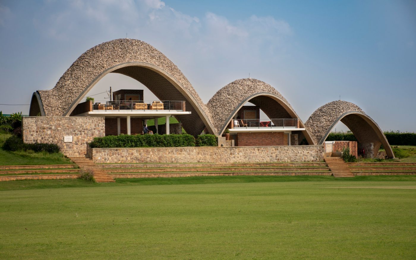 Rwanda Cricket Stadium; Brick Award 2018 Category"Building Outside The Box"; Architects: Light Earth Designs, Photo:  Light Earth Designs