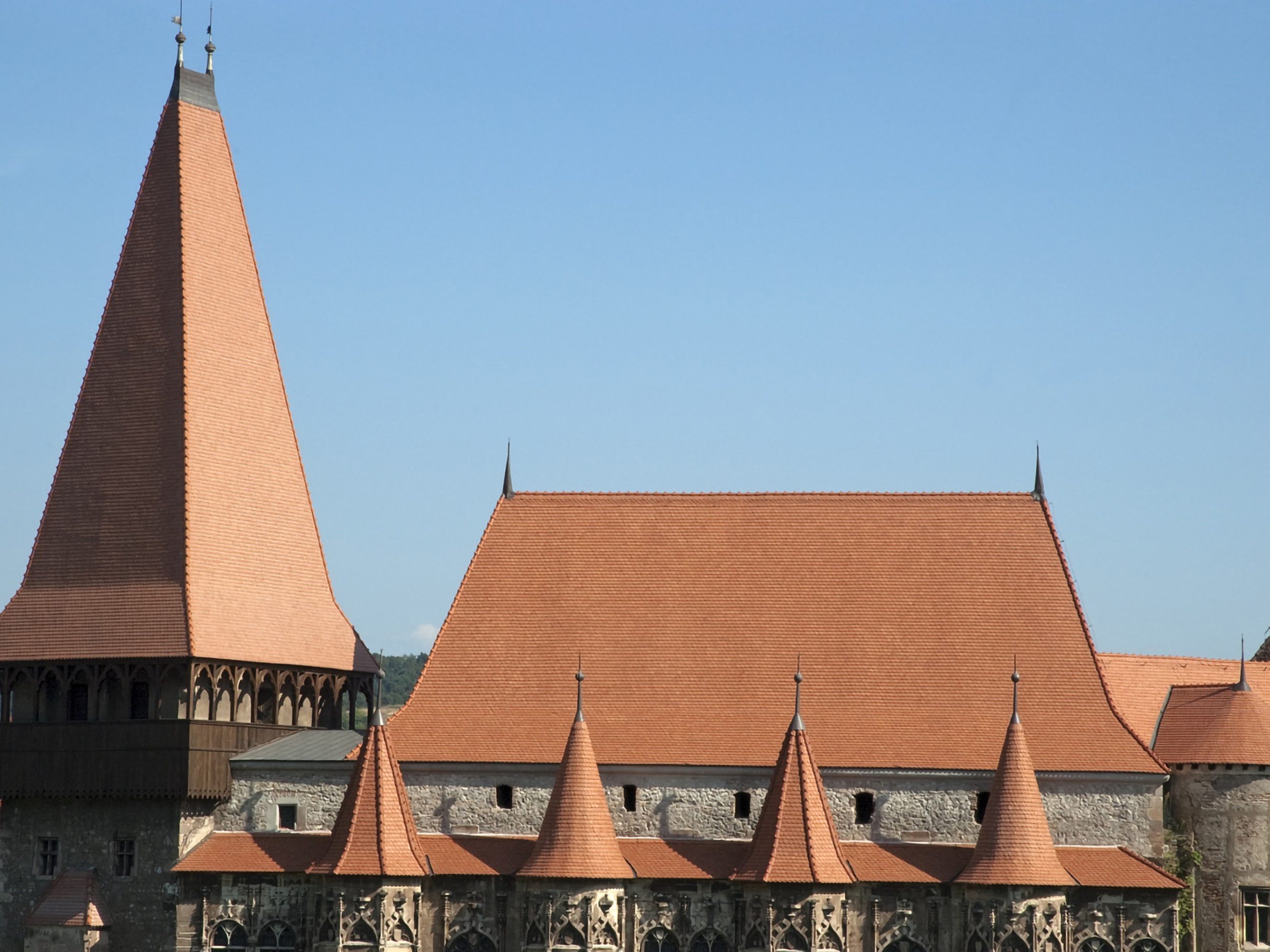 Corvin Castle restoration in Hunedoara (roof after renovation), Romania
