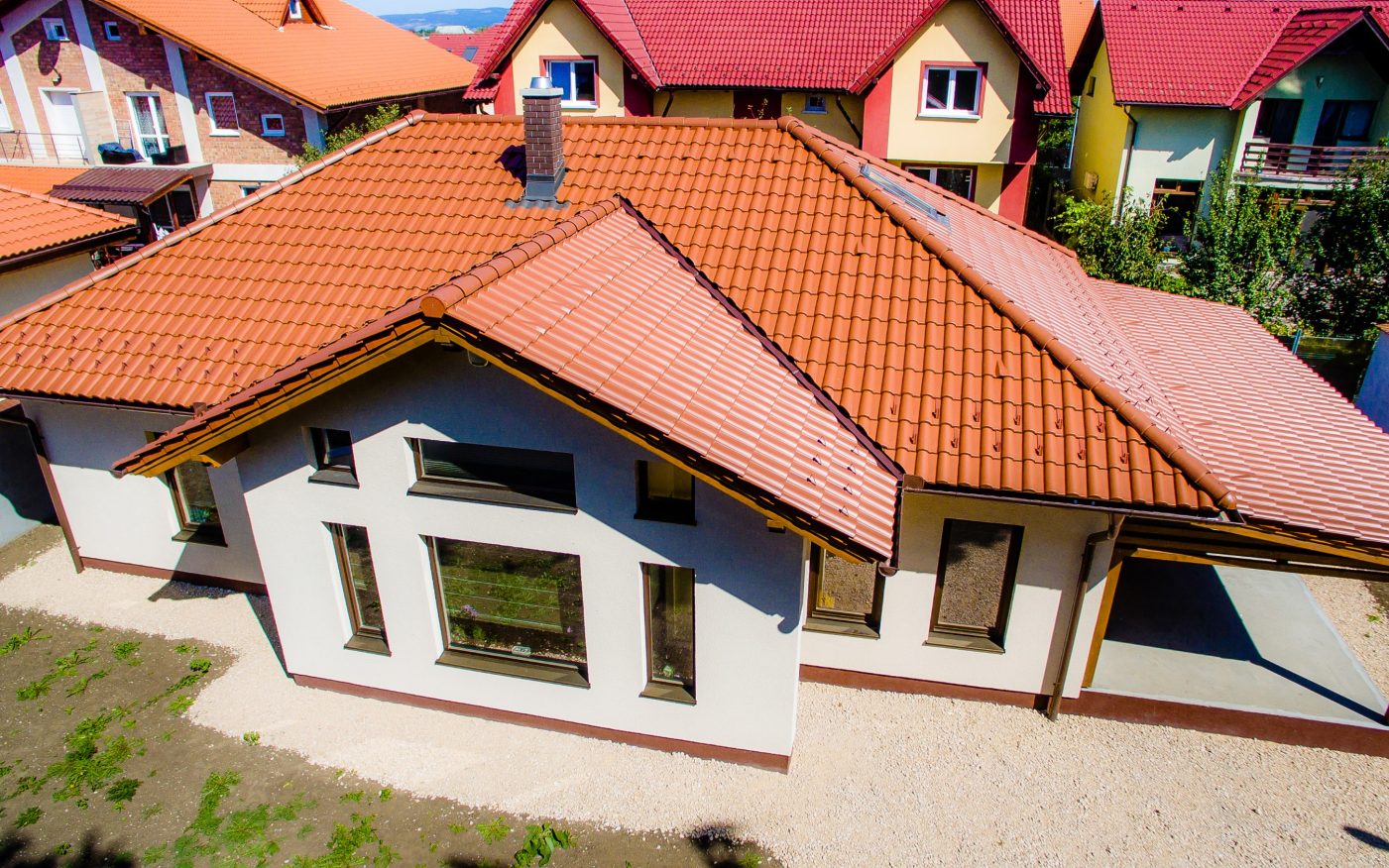 one level house, brasov, tondach, aerial photo, ceramic, tile,