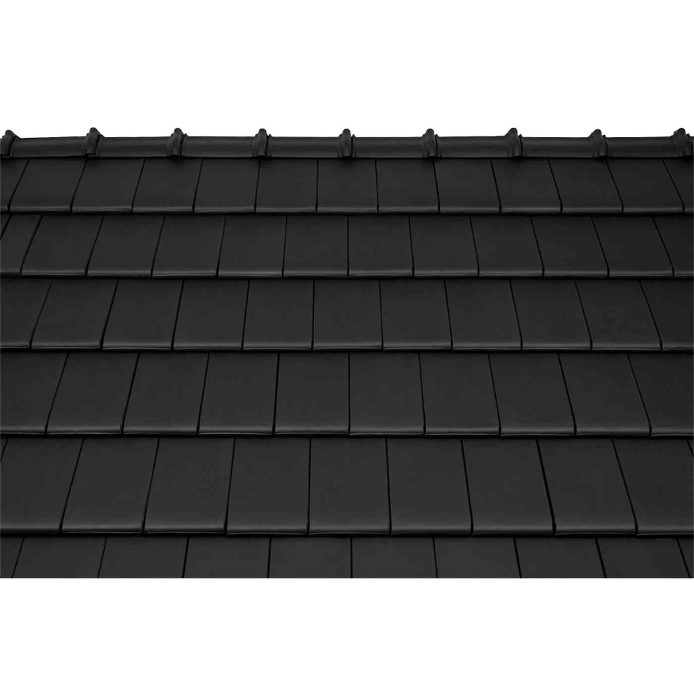 Surface image Tondach rooftile Figaro Deluxe engobe anthracite black, Flächenbild Tondach Figaro Deluxe Engobe Anthrazit Schwarz