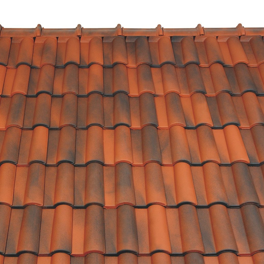 Surface image Tondach rooftile Mediteran Plus engobe antique, Flächenbild Tondach Mediteran Plus Engobe Antik 